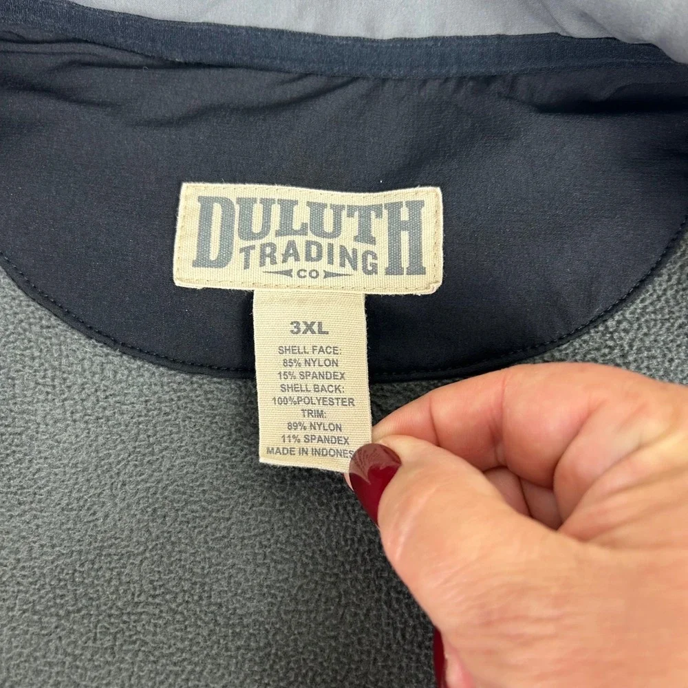 Duluth Trading Windfront Vest Softshell Full Zip Pockets Gray Black Outdoors 3XL